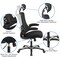 Emma and Oliver High-Back Black Mesh Swivel Ergonomic Executive Office Chair with Flip-Up Arms and Adjustable Headrest